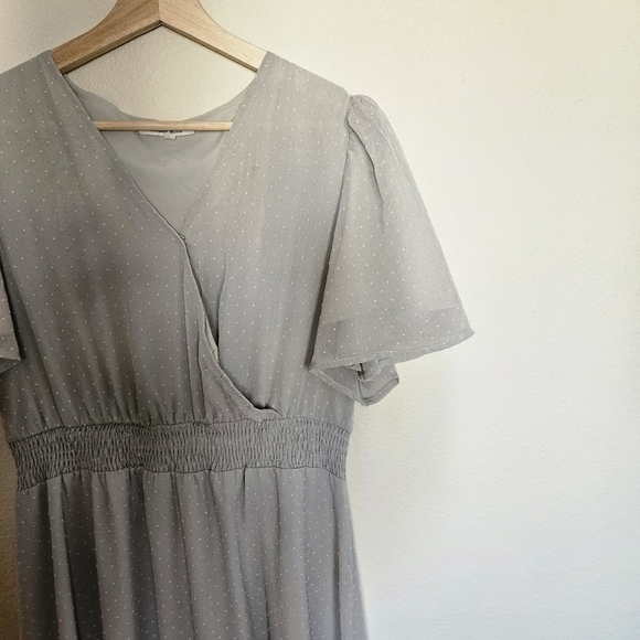 Amber Blue Midi Dress Sage Green L - Picture 5 of 8